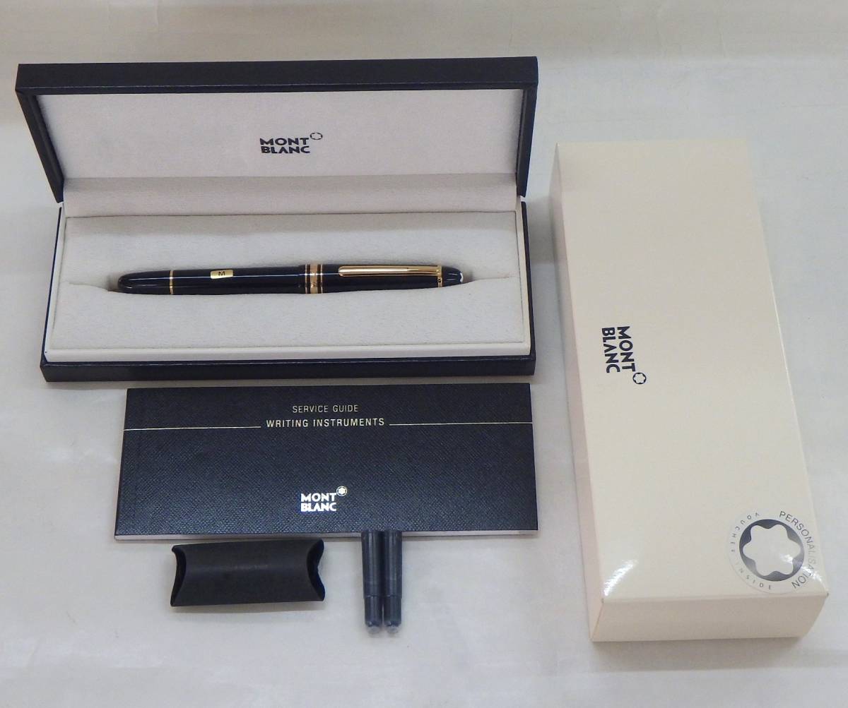 ◇MONTBLANC/モンブラン 万年筆◇MEISTERSTUCK Pix ペン先刻印 4810 14K 585 マイスターシュテュック Pix 名前刻印入　ケース 他付_画像1