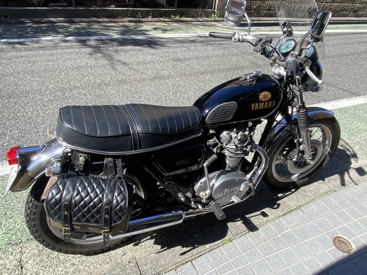 TX650 1977年製 各所整備調整済み車両 車検令和７年7月まで YAHAMA XS650 並列2気筒 パラツイン W1SAマフラー セミトラ _画像5