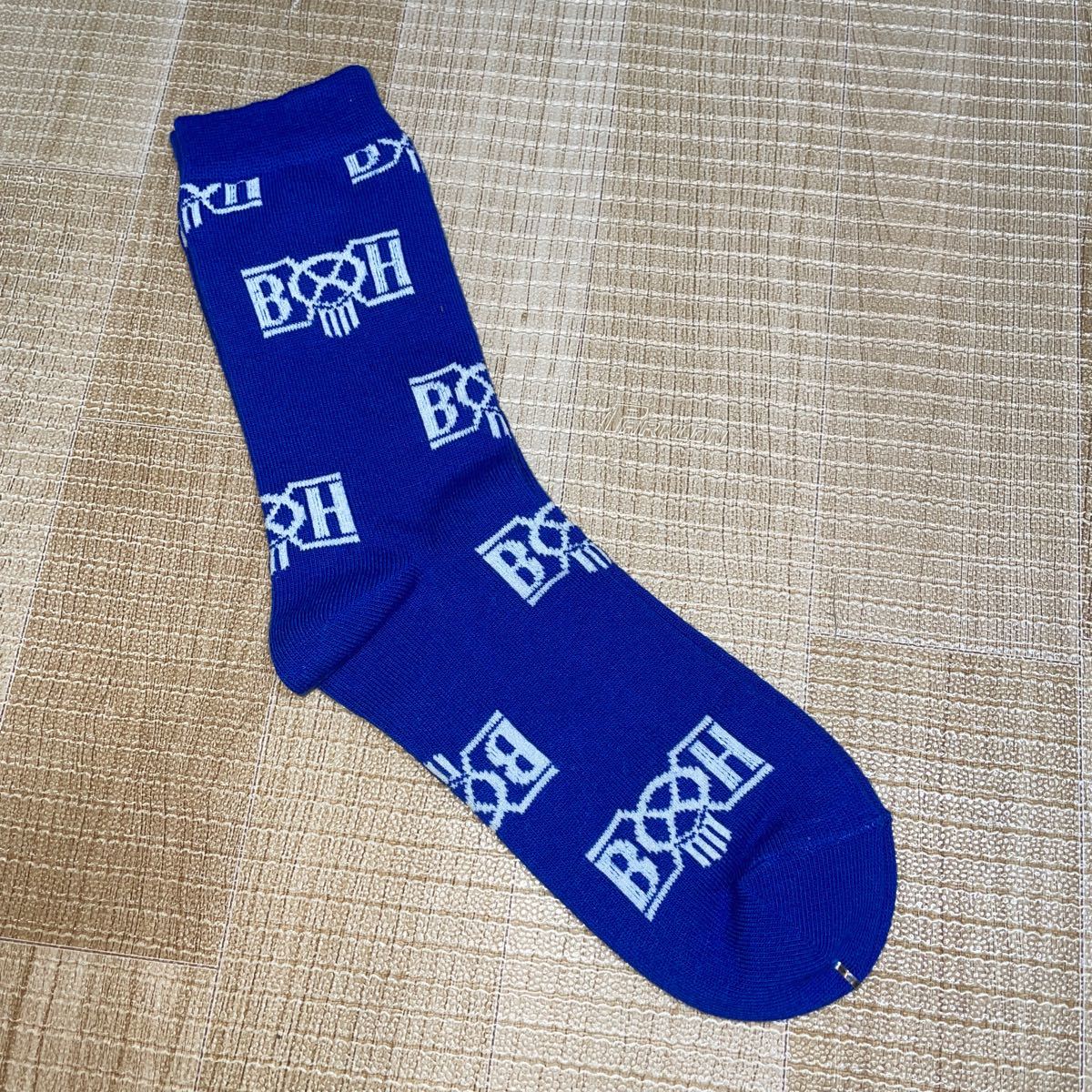 BOUNTY HUNTER バウンティハンター 靴下 ソックス 青白 B×H LOGO ドット柄ロゴsocks_画像2