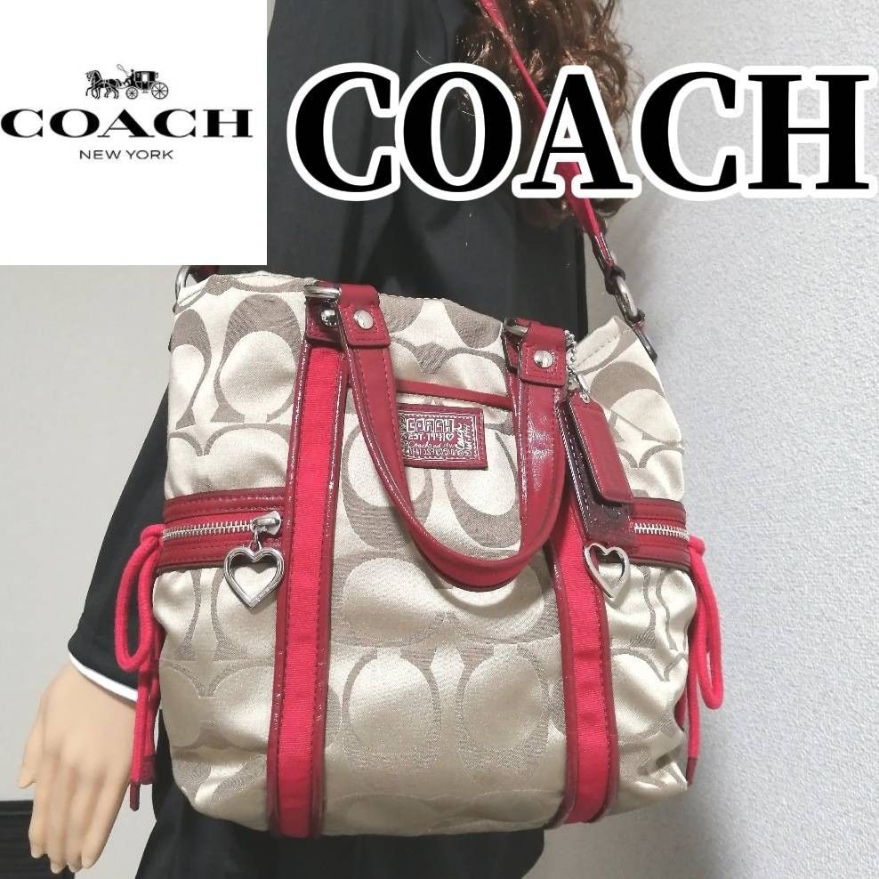 【人気サイズ】 COACH　 コーチ　 トートバッグ　サテン　 ショルダーバッグ　