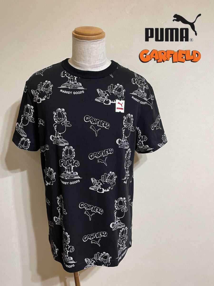 【新品】 PUMA × CARFIELD プーマ ガーフィールド コラボ クルーネック Tシャツ トップス USサイズM 半袖 黒 534434 01_画像1