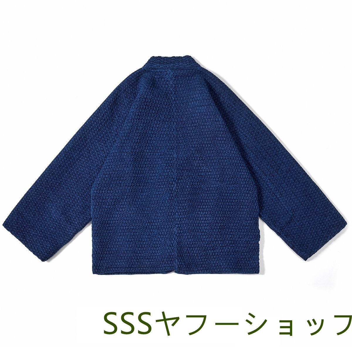 手作り 藍染め カバーオール 綿100% 羽織 ワークジャケット ゆったり 半纏 法被 褞袍 インディゴ 薄手 XL_画像2