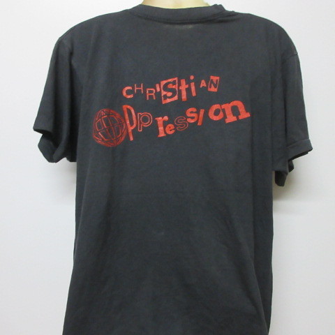 80s アメリカ製　オールド　Tシャツ SM 黒　クリスチャン　ヴィンテージ　スクリーンスターズ　タグ年代　USA古着　sy1834_画像4