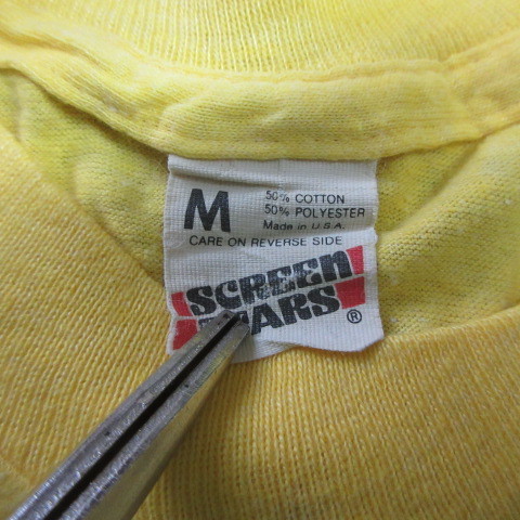 80s アメリカ製　オールド　Tシャツ S　黄色　蜂　スクリーンスターズ　80年代 ヴィンテージ　USA古着　sy2249_画像6