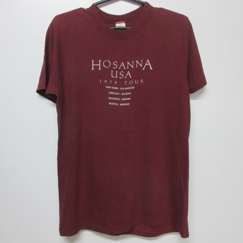 70s アメリカ製　オールド　Tシャツ M 茶　Hosanna 1979 ツアー　ステッドマン　70年代 ヴィンテージ　USA古着　sy2293_画像2