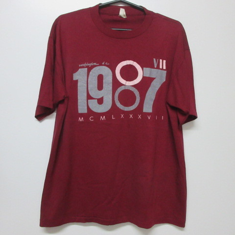 80s アメリカ製　オールド　Tシャツ XL エンジ　1987 ワシントン　スポーツウエア　80年代 ヴィンテージ　USA古着　sy2283_画像2