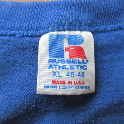 80s アメリカ製　オールド　Tシャツ XL 青　チャンピオン　ラッセル　大きい　80年代 ヴィンテージ　USA古着　sy2147_画像5