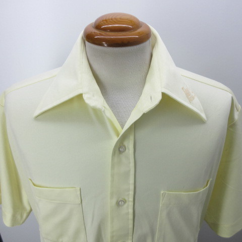 70年代　シアーズ　SEARS 半袖 シャツ　L 黄色　夏　vintage オールド　アメカジ古着　sy3267_画像1