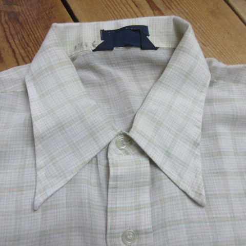 70年代　van heusen 半袖 シャツ　L-XL 　夏　vintage オールド　アメカジ古着　sy3282_画像5