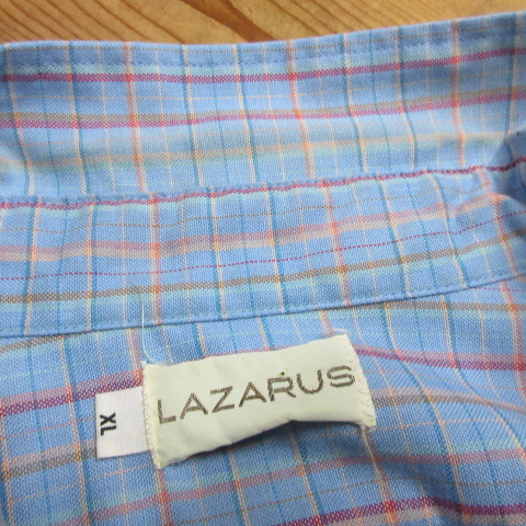 LAZARUS 長袖シャツ XL ブルー　チェック　大きい　BIG　アメカジ古着　sy2988_画像8