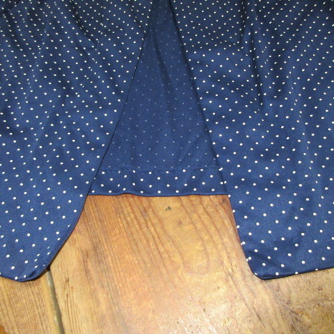 Sears Vintage рубашка темно-синий полька-дот ребенок женский America б/у одежда sy363
