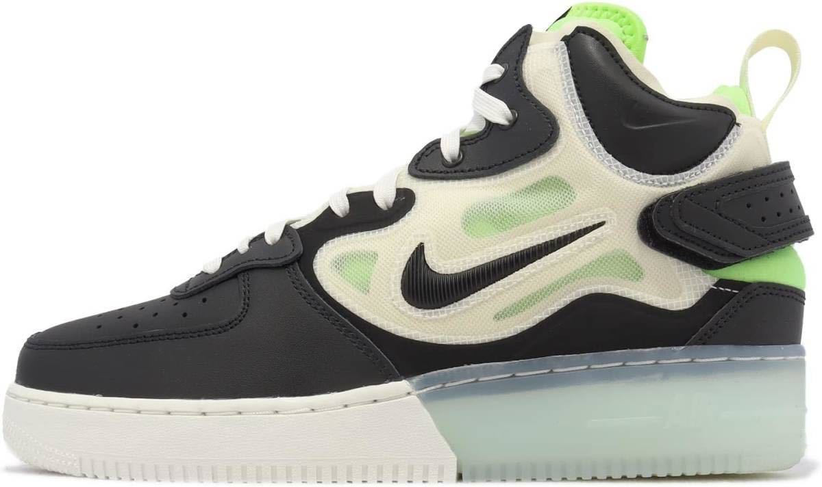 新品未使用 NIKE 27.5cm ナイキ AIR FORCE 1 MID REACT AF1 エアフォース リアクト スニーカー シューズ ブラック 黒 箱無し 国内正規品 _画像2