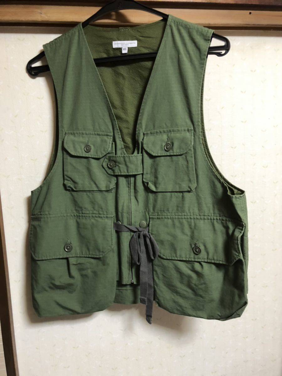 Engineered Garments game vest ベスト xs ripstop olive オリーブ エンジニアードガーメンツ ネペンテス_画像1