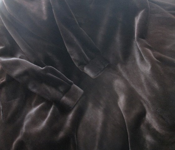 シェアードミンク毛皮マキシロングコート・ブラック黒／大きめサイズ_画像10