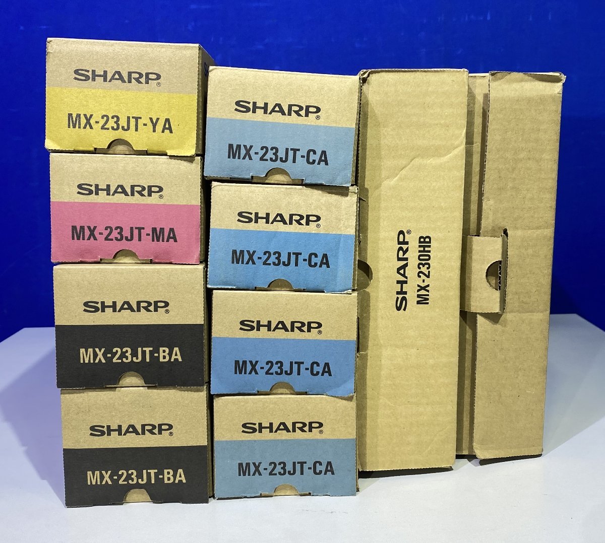 【越谷発】【SHARP】純正未使用トナー ☆ MX23JT（BA×2 CA×4 MA×1 YA×1）４色 合計8本セット ★回収(MX-230HB)２本付き★（35941）_画像1