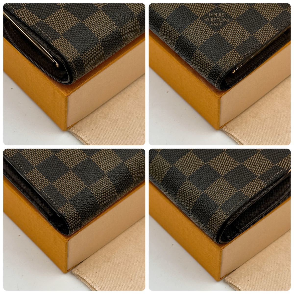 A2572【極美品】LOUIS VUITTON ルイヴィトン ダミエ ポルトモネ ビエ ヴィエノワ 二つ折り財布 がま口 ウォレット N61664/CA0075_画像10