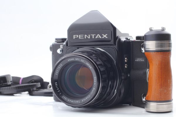 オリジナル T 67 Pentax ストラップ付☆ 美品☆グリップ 105mm レンズ