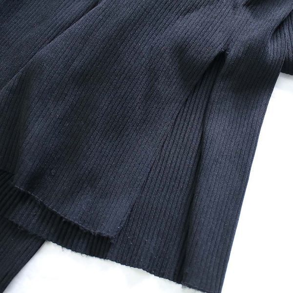 AS KNOW AS olacaaznouazo Ora ka knitted RIB slit bottoms black group 