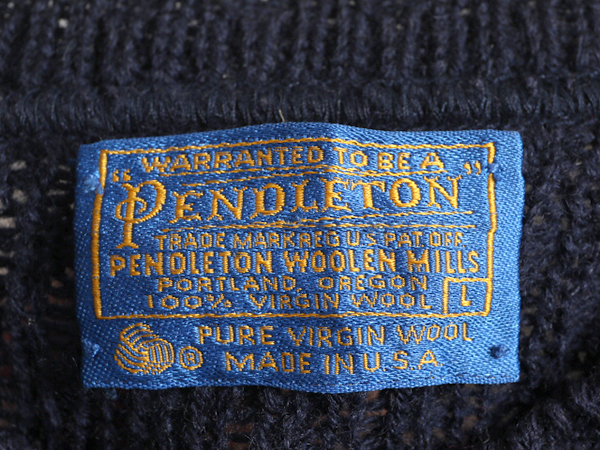 70s USA製 ペンドルトン ノルディック ウール デザイン ニット セーター メンズ L / 古着 PENDLETON 70年代 ヴィンテージ 3D 立体編み 総柄_画像4