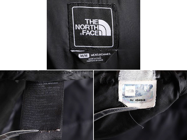 ノースフェイス ナイロン ダウン ジャケット メンズ M / The North Face ブルゾン ハイネック フルジップ キルティング 550フィル ブラック_画像6