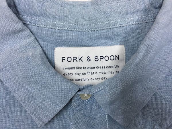 FORK&SPOON フォークアンドスプーン アーバンリサーチ URBAN RESEARCH DOORS アメカジ 長袖シャンブレーシャツ メンズ 38 青の画像2