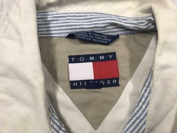 トミーヒルフィガー TOMMY HILFIGER アメカジ レトロ オールド 90s 古着 スイングトップ ブルゾン ジャケット メンズ L 生成りの画像2