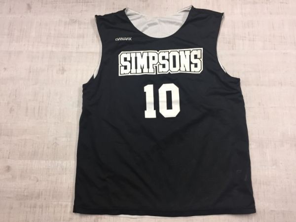 GANBAX ガンバックス製 SIMPSONS スポーツ バスケ メッシュ ノースリーブ ユニフォーム ゲームシャツ メンズ LL 黒/白の画像1