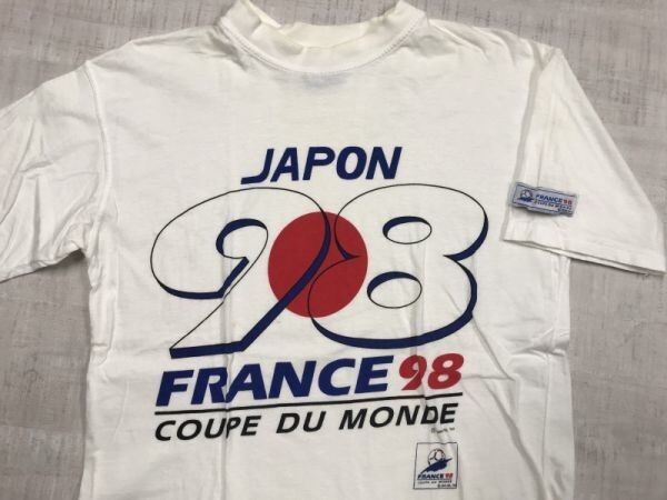 レア 1998年 FIFAワールドカップ フランス大会 日本代表 オールド 古着 サッカー スポーツ 半袖Tシャツ メンズ M 白_画像3