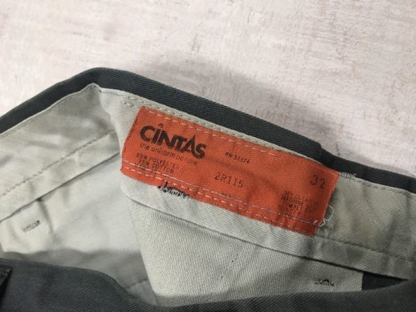 USA製 CINTAS シンタス オールド アメカジ 90s ストリート ヒップホップ 古着 ワーク パンツ ボトムス メンズ 32 グレー_画像2