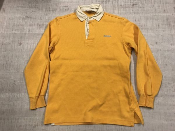 RUSSELL ATHLETIC Russell Athletic gold tag Old retro Street 80s old clothes sport long sleeve Rugger shirt men's made in Japan L yellow color 