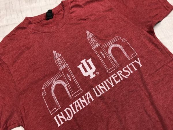 インディアナ大学 INDIANA UNIVERSITY ロゴプリント tultex オールド カレッジ アメカジ 古着 半袖Tシャツ メンズ M 赤_画像3