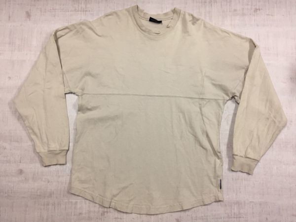 USA製 スピリットジャージー SPIRIT JERSEY アメカジ ストリート ロンT 長袖フットボールTシャツ メンズ コットン100% 厚手 S ベージュ_画像1