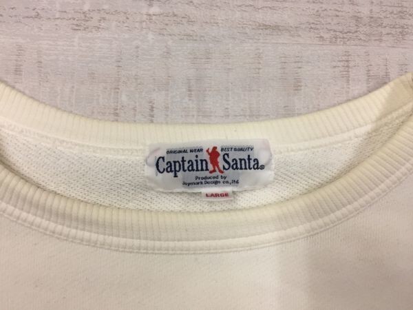 キャプテンサンタ Captain Santa オールド レトロ 古着 キャラクター スポーツ スウェット トレーナー メンズ L 白の画像2