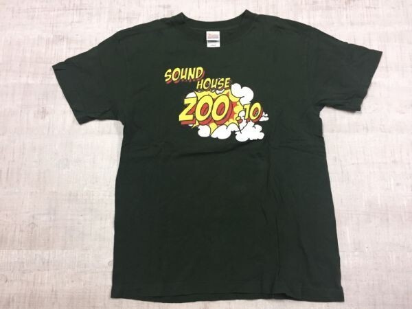 千葉大学 軽音サークル Sound House ZOO カレッジ 半袖Tシャツ カットソー メンズ S 深緑_画像1