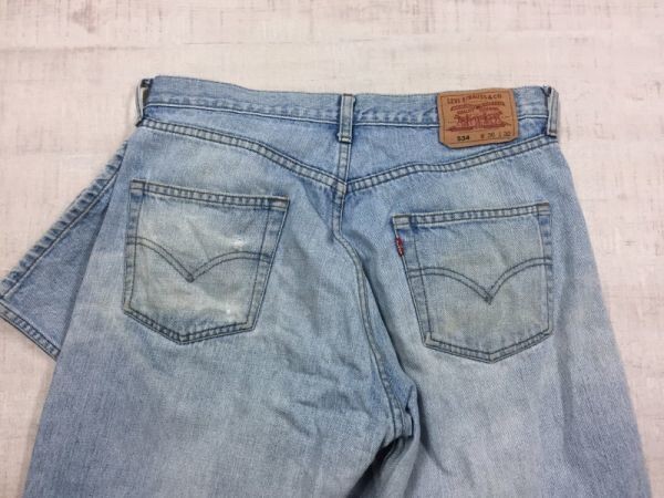 リーバイス Levi's 534 オールド レトロ アメカジ USEDウォッシュ デニムパンツ ジーンズ ボトムス メンズ ジップフライ 36×32 青_画像3