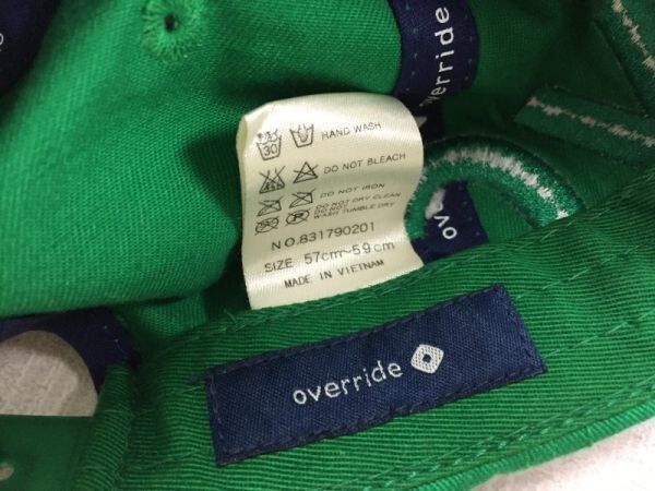 オーバーライド override NYC ドメスティック 6パネル ベースボール スナップバック キャップ 帽子 メンズ 57～59 緑_画像2