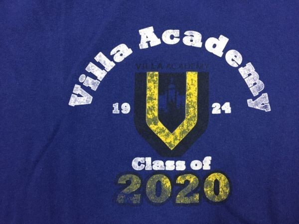 ギルダン GILDAN ヴィラアカデミー Villa Academy 語学学校 オールド レトロ スーベニア 半袖Tシャツ カットソー メンズ M 紺_画像3