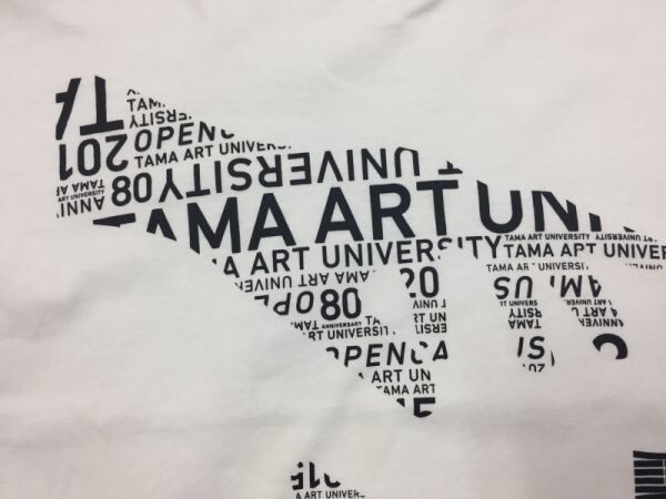 TAMA ART UNIVERSITY 多摩美術大学 オープンキャンパス 2015 カレッジ 半袖Tシャツ カットソー メンズ S 白_画像3