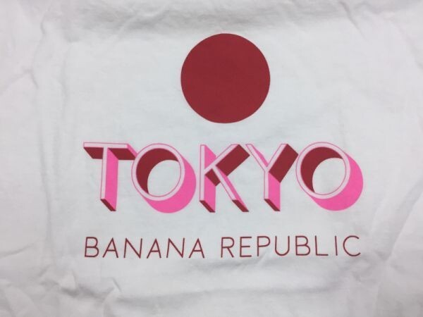 バナナリパブリック Banana Republic ギャップ GAP 東京 TOKYO 日の丸 日本代表 ビッグTシャツ カットソー レディース L 白_画像3