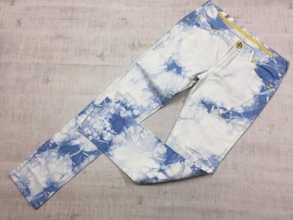 LOVE JEANS 絞り染め Y2K ギャル タイダイ エスニック サーフ ダメージ・クラッシュ加工 パンツ ボトムス レディース ジップフライ 67-91_画像1