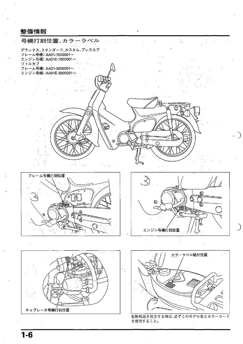 スーパーカブ50 リトルカブ50 プレスカブ50 スーパーカブ110/PRO サービスマニュアル キャブ車 PGM-FI車_画像4