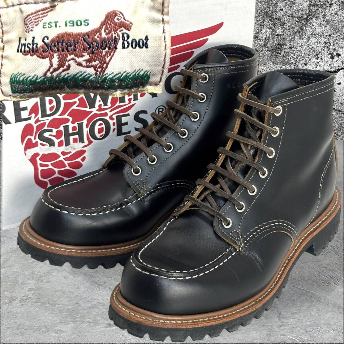 極美品☆希少☆RED WING レッドウィング 9878 茶芯 犬タグ アイリッシュセッター 9E Irish Setter 6 Moc-toe 2019年製 tea core_画像1