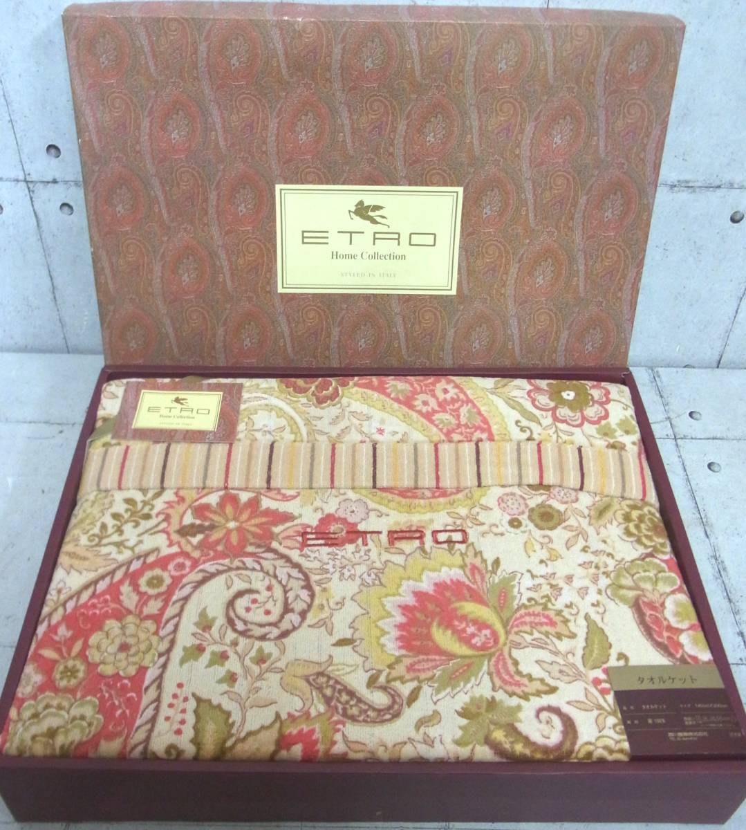 ETRO HOME COLLECTION Etro Home коллекция махровое покрывало 140cm×200cm хлопок 100% сделано в Японии запад река промышленность неиспользуемый товар текущее состояние товар 