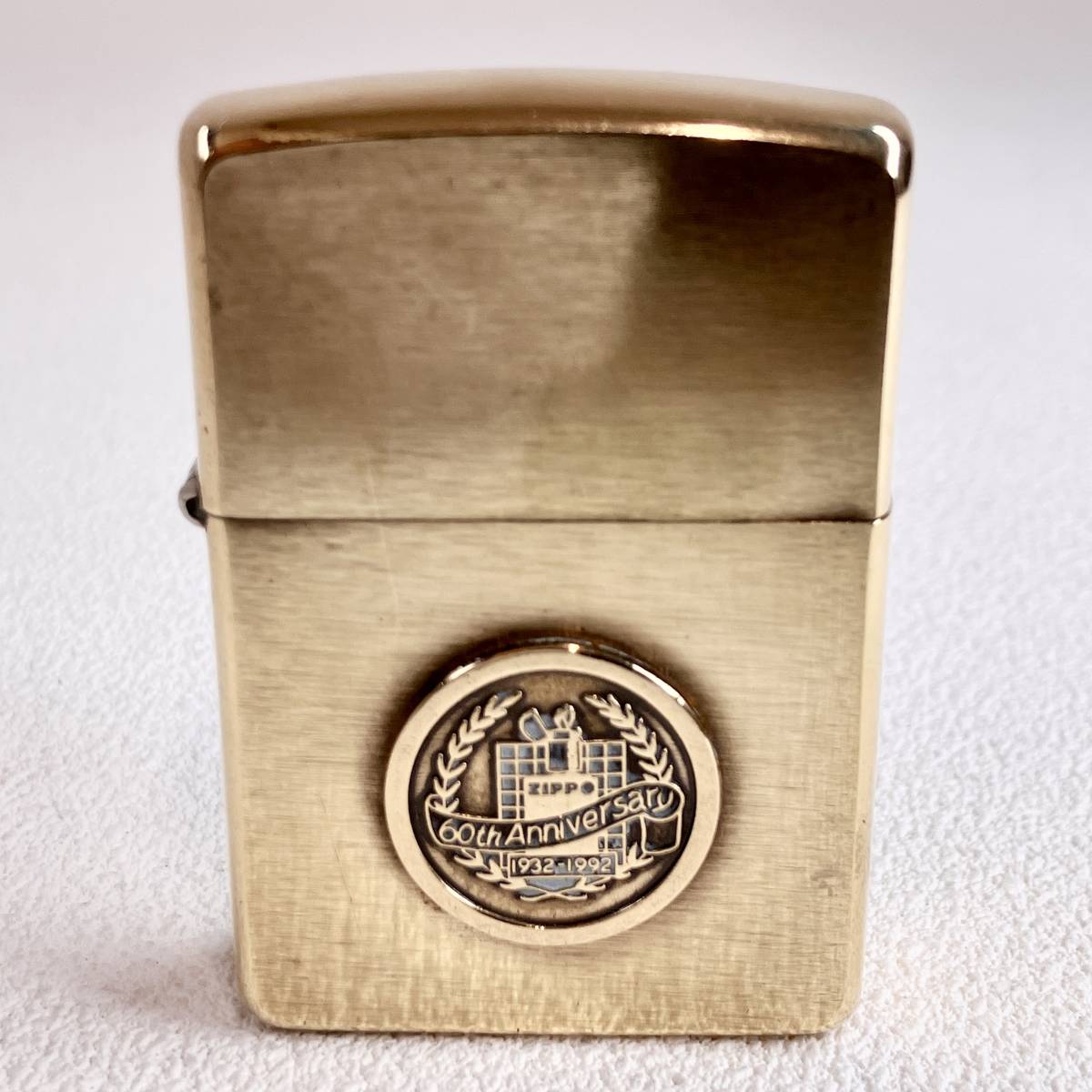 【ZIPPO】ジッポー 60th Anniversary 1932-1992 1995年製 オイルライター 喫煙具 ゴールドカラー ヴィンテージ USA ソリッドブラス コイン