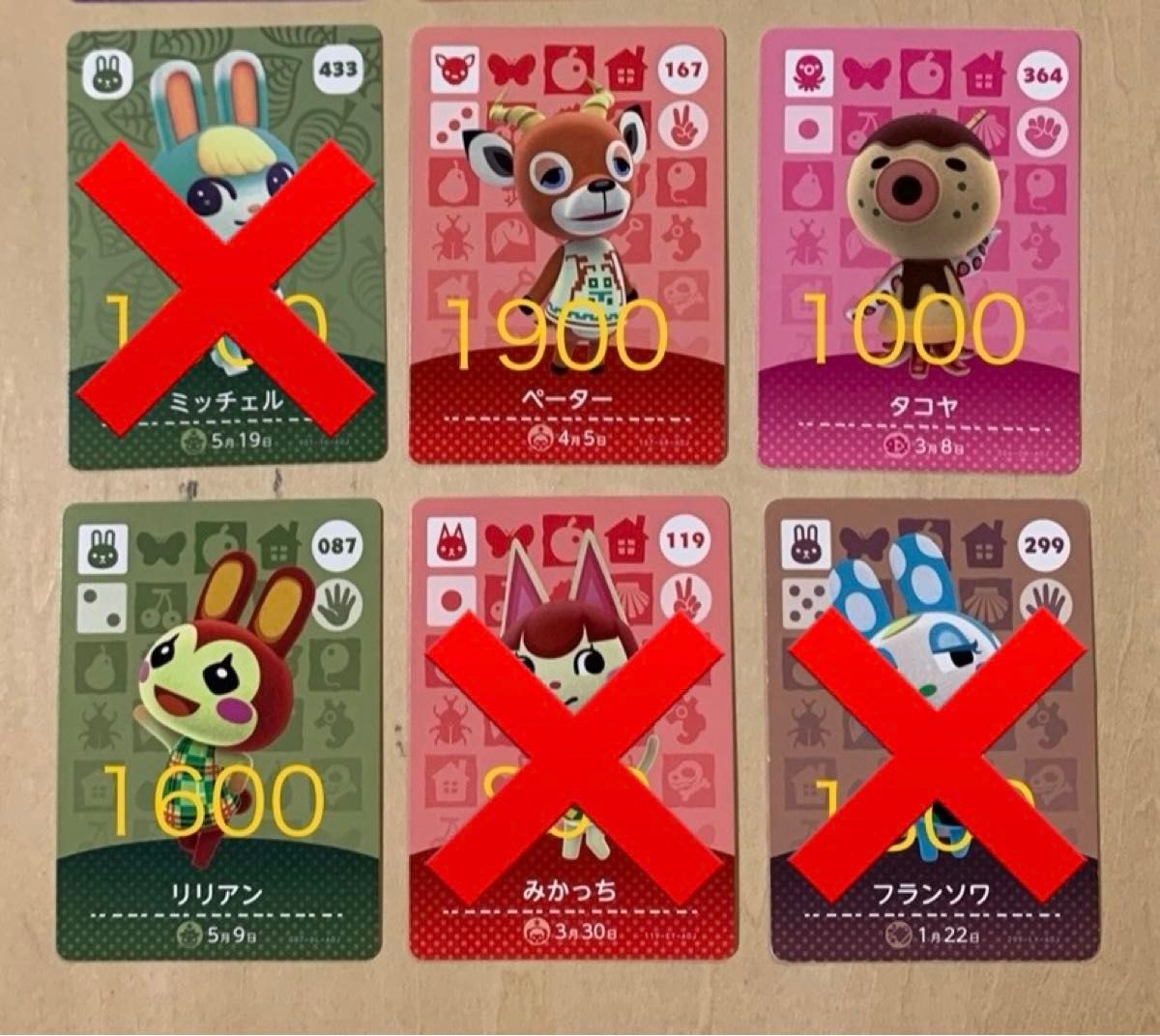 アミーボ amiibo どうぶつの森  カード 任天堂 Nintendo バラ売り可 ペーター タコヤ リリアン
