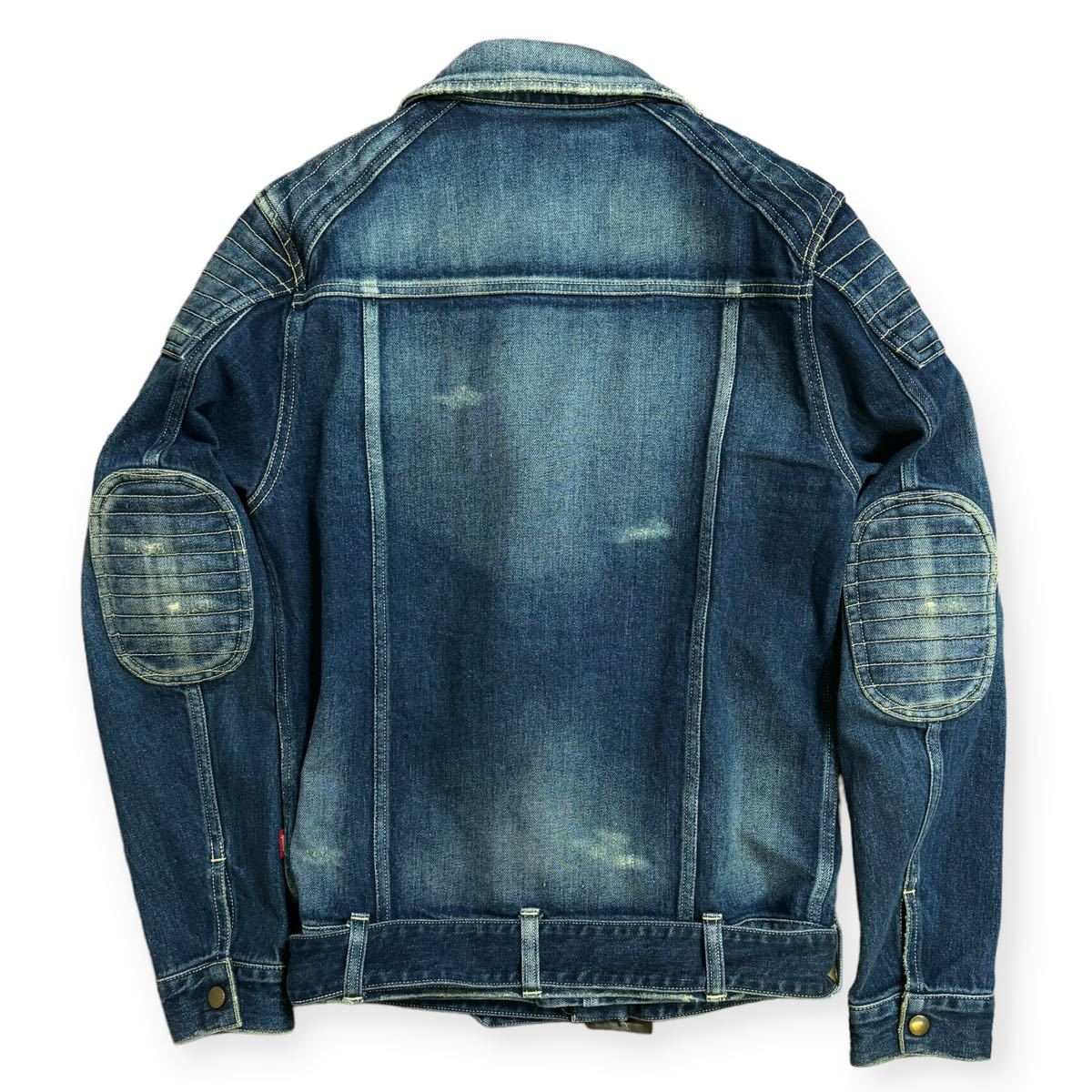 glamb грамм 13ss 10 anniversary commemoration Colts denim riders индиго Denim байкерская куртка USED обработка размер 1 ремень есть 