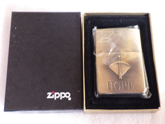 未使用　ZIPPO　HOPE　ジッポー　ホープ　アローメタル　ブラス加工　USA　1996年製　デッドストック　ｚ020913_画像1