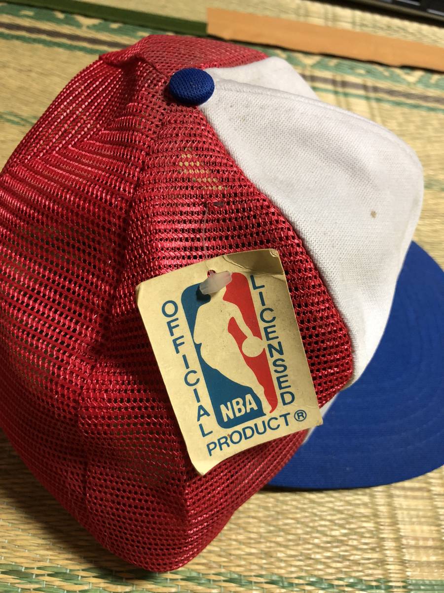 76ers メッシュキャップ ONE SIZE 新品未使用 90年代？ NBA バスケットボール 赤青白 希少 レア 廃盤 人気 スポーツ カジュアル 送料無料_画像4