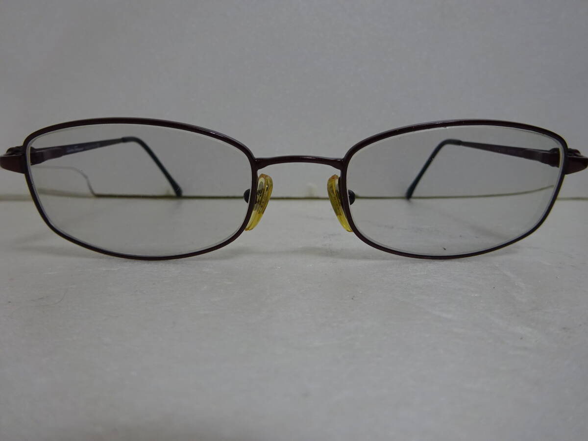 ★Salvatore Ferragamo サルヴァトーレ・フェラガモ MADE IN ITALY 1512 530 バネ蝶番付き眼鏡 メガネ 度入り used美品★_画像3