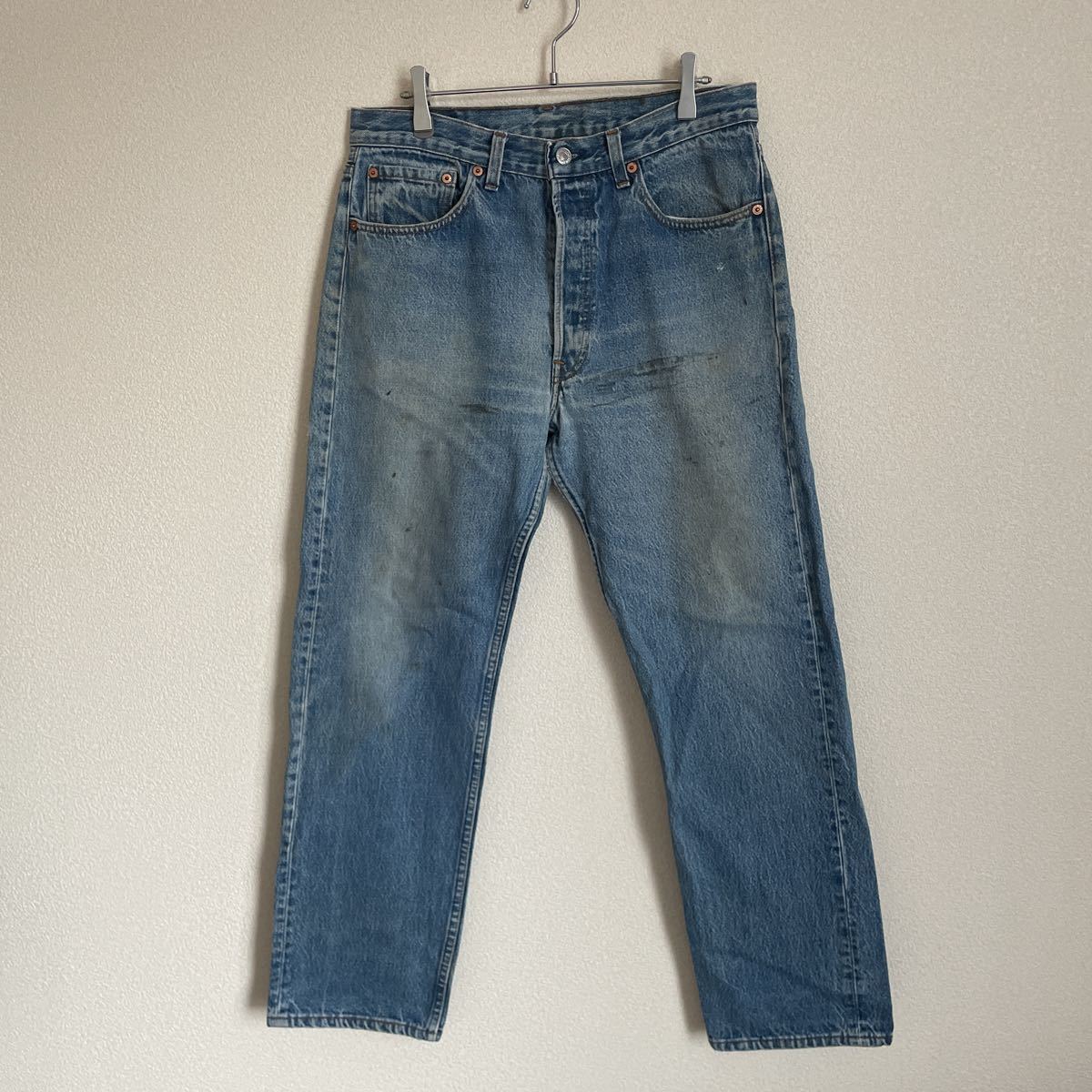 雰囲気抜群 80s Levi's 501 デニム パンツ ジーンズ USA製 プリントタグ 33×30 vintage ヴィンテージ 古着 アメカジ 王道 アイスブルー